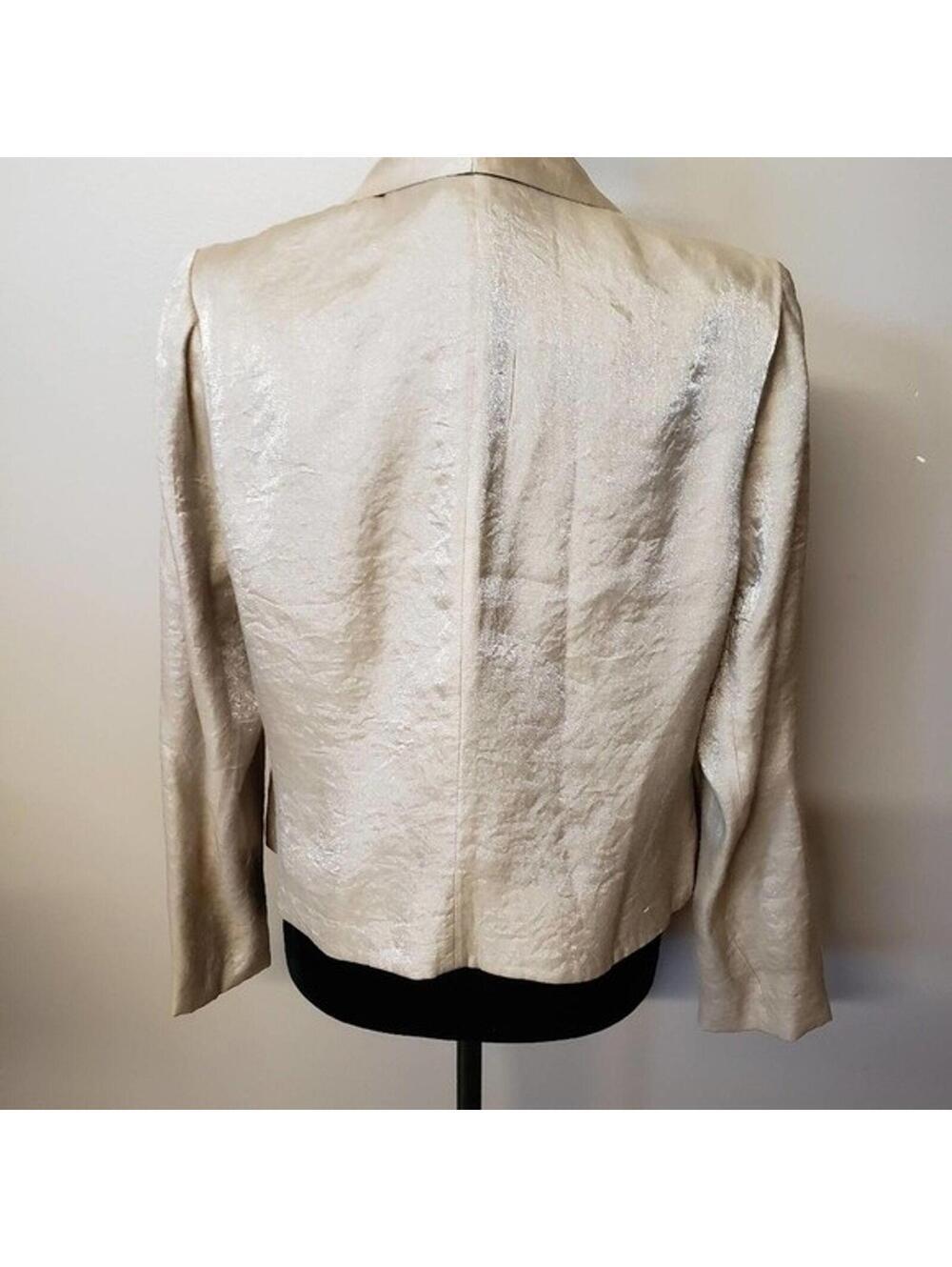 LKNW Chico's Gold Metallic open drape jacket ! 6 8 - Picture 4 of 8